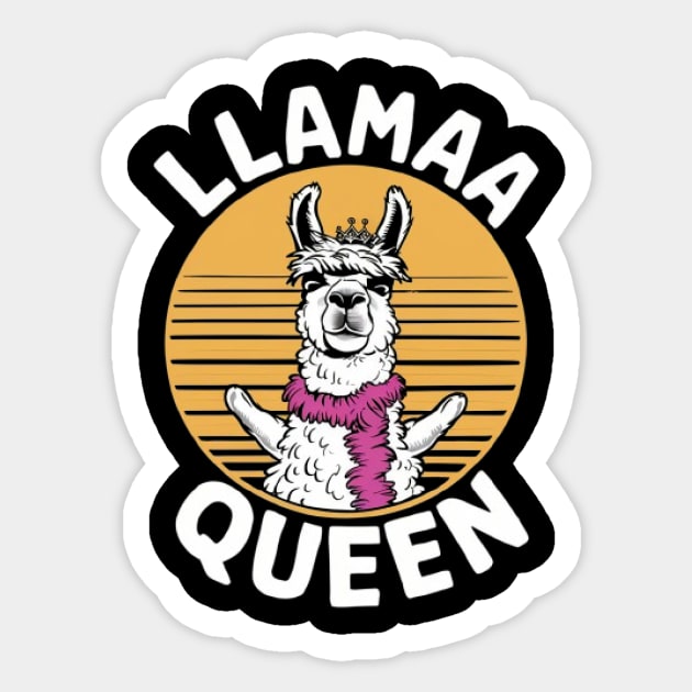 Llama Drama Queen Funny Llama posing shirt Sticker by ARTA-ARTS-DESIGNS